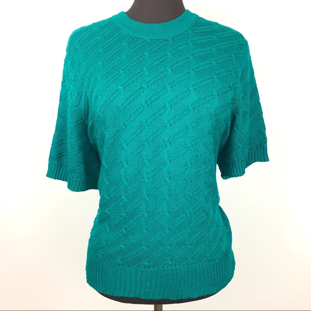 Vintage Mita Emerald Green Short Sleeve Sweater 2X